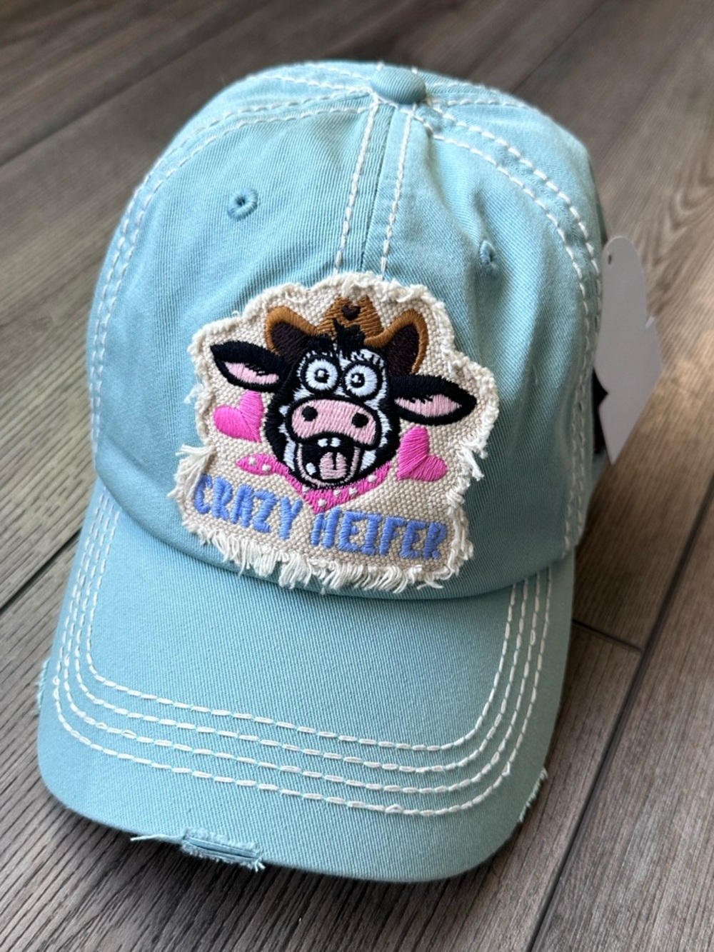 Girlie Girl Originals Crazy Heifer Distressed Hat Adjustable Baseball Hat